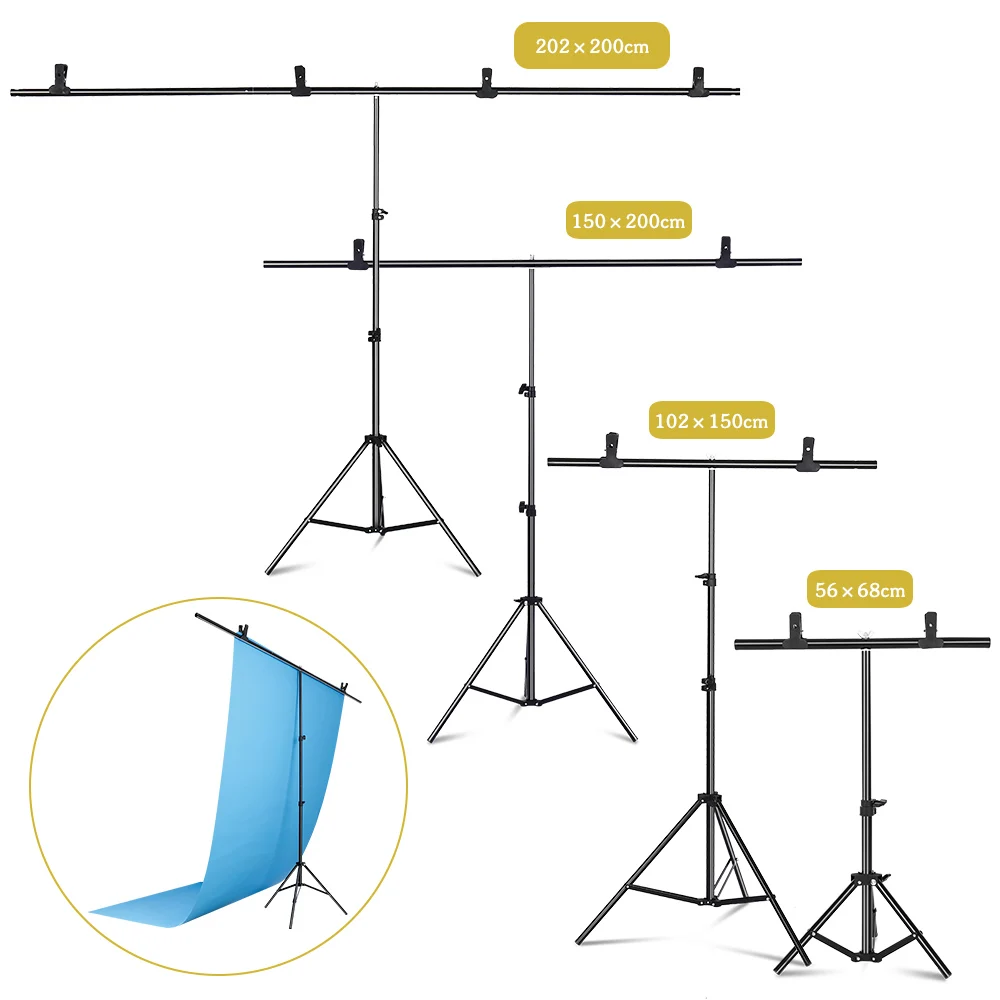 Backdrop Stand Kit - SH Photography1.5*2/2*2 متر T-شكل خلفية حامل
