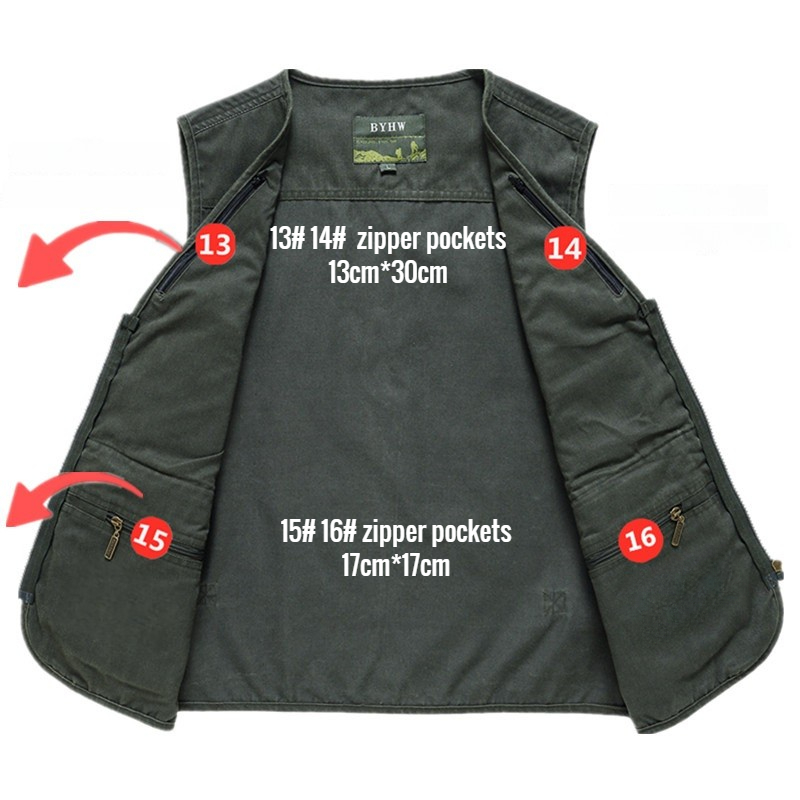 متعددة جيب الرجال سترة سستة جا - مراجعة Photography Vest وسعره