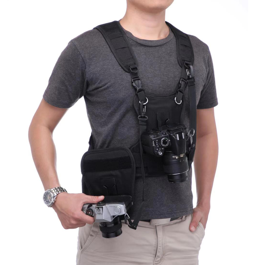 تحمل 2 DSLR كاميرا مزدوجة حزام - مراجعة Photography Vest وسعره