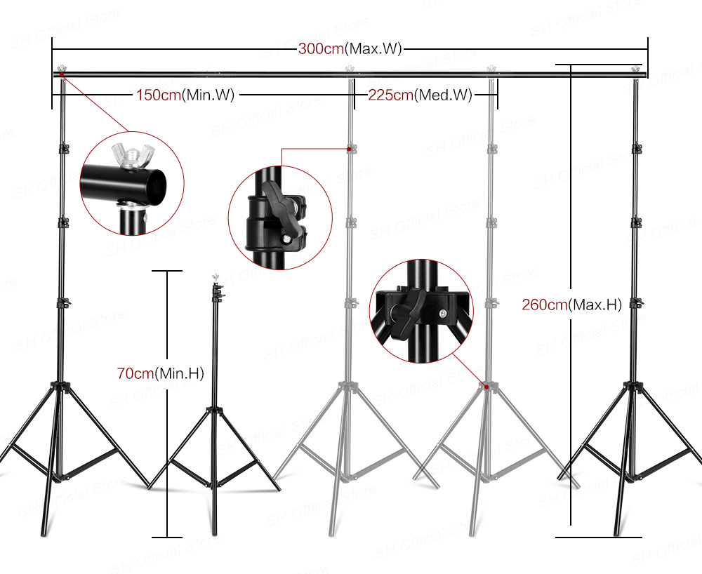 طقم إضاءة سوفت بوكس لاستوديو ا - مراجعة Backdrop Stand Kit وسعره